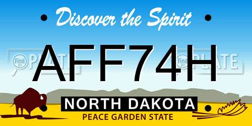 AFF74H North Dakota License Plate