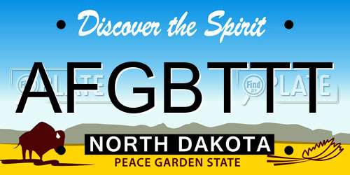 AFGBTTT North Dakota License Plate