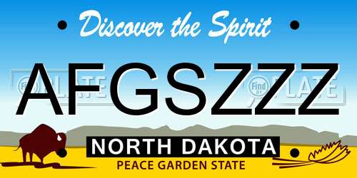 AFGSZZZ North Dakota License Plate