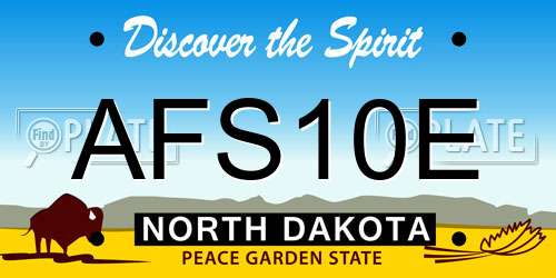 AFS10E North Dakota License Plate