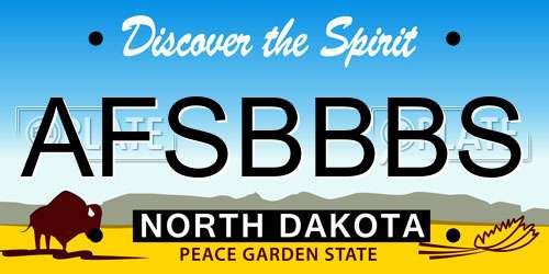 AFSBBBS North Dakota License Plate