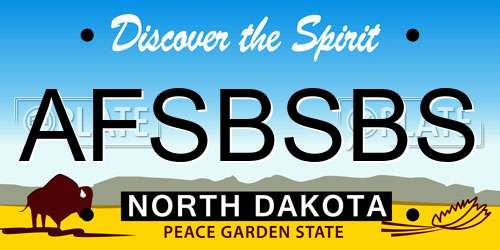 AFSBSBS North Dakota License Plate