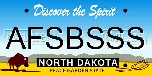 AFSBSSS North Dakota License Plate