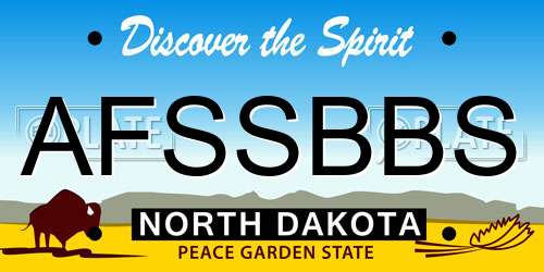 AFSSBBS North Dakota License Plate