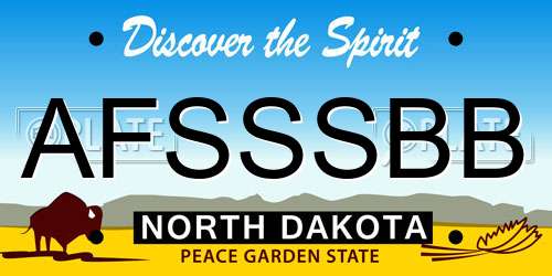 AFSSSBB North Dakota License Plate