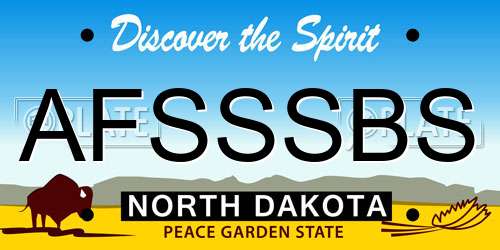 AFSSSBS North Dakota License Plate