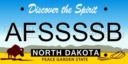 AFSSSSB North Dakota License Plate