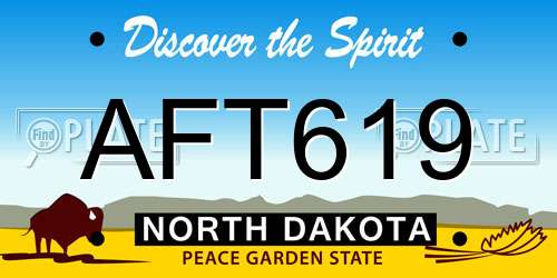 AFT619 North Dakota License Plate