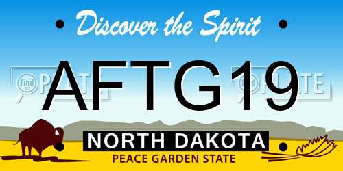 AFTG19 North Dakota License Plate