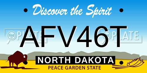 AFV46T North Dakota License Plate