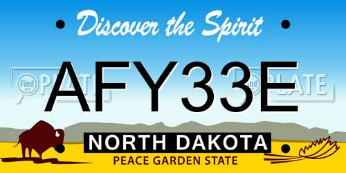 AFY33E North Dakota License Plate