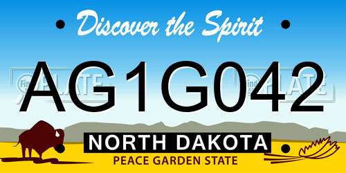 AG1G042 North Dakota License Plate