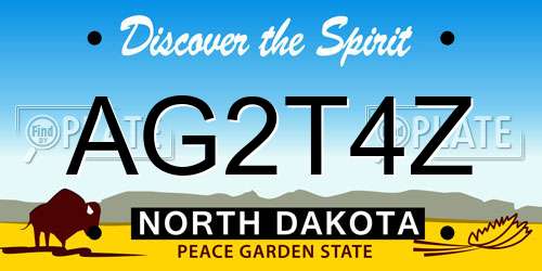 AG2T4Z North Dakota License Plate