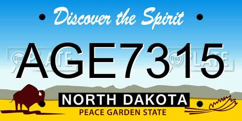 AGE7315 North Dakota License Plate