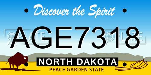AGE7318 North Dakota License Plate