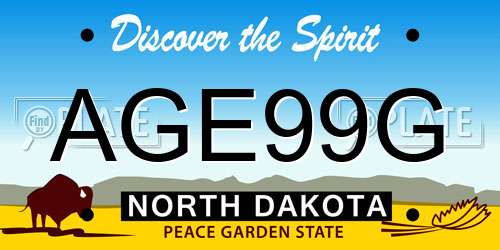 AGE99G North Dakota License Plate