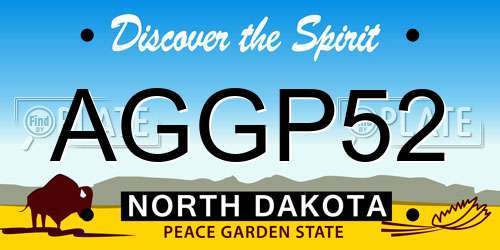 AGGP52 North Dakota License Plate