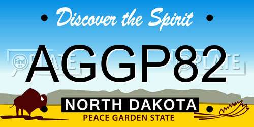 AGGP82 North Dakota License Plate