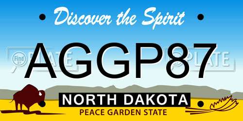 AGGP87 North Dakota License Plate