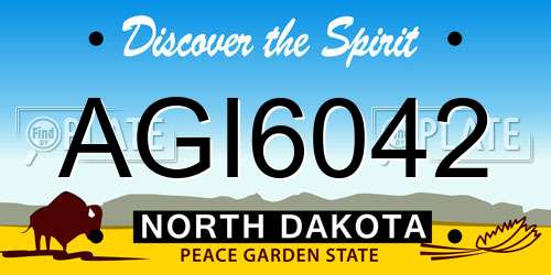 AGI6042 North Dakota License Plate