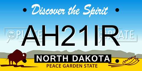 AH21IR North Dakota License Plate