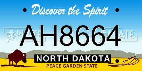 AH8664 North Dakota License Plate