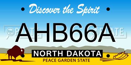 AHB66A North Dakota License Plate