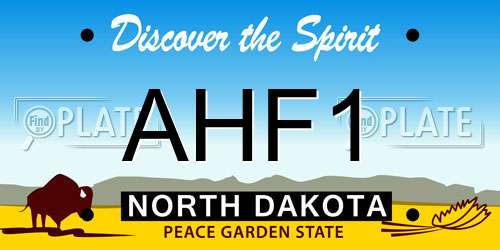 AHF1 North Dakota License Plate