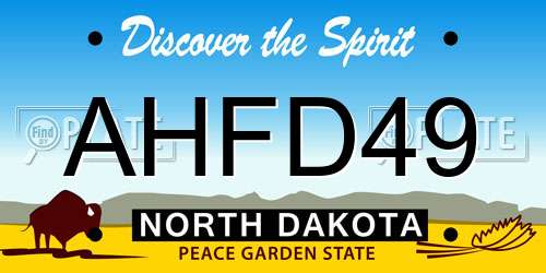 AHFD49 North Dakota License Plate