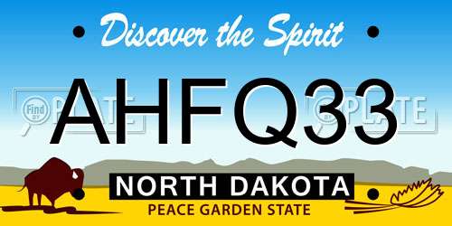 AHFQ33 North Dakota License Plate