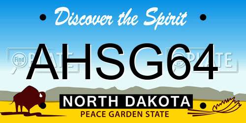 AHSG64 North Dakota License Plate