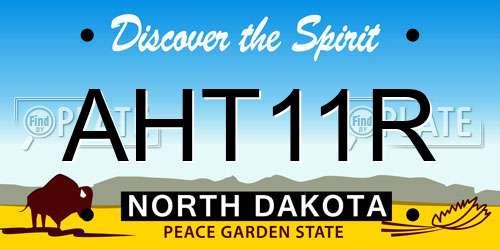 AHT11R North Dakota License Plate
