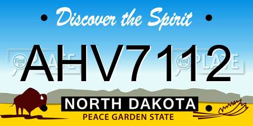 AHV7112 North Dakota License Plate