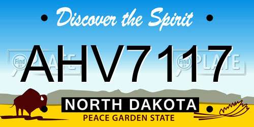 AHV7117 North Dakota License Plate