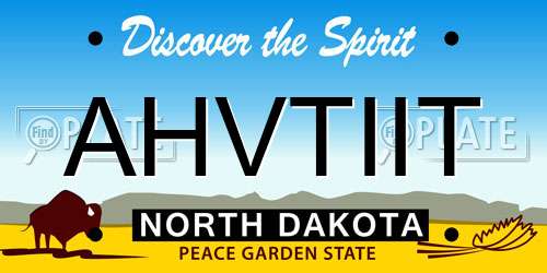 AHVTIIT North Dakota License Plate