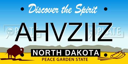 AHVZIIZ North Dakota License Plate