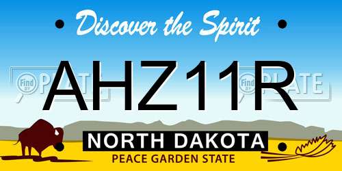 AHZ11R North Dakota License Plate
