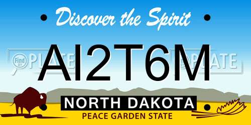 AI2T6M North Dakota License Plate