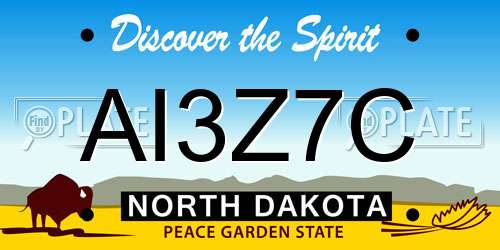 AI3Z7C North Dakota License Plate