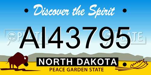 AI43795 North Dakota License Plate