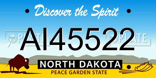 AI45522 North Dakota License Plate