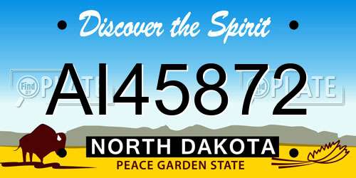 AI45872 North Dakota License Plate