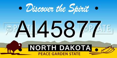 AI45877 North Dakota License Plate