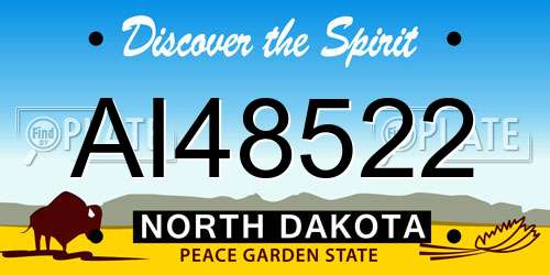 AI48522 North Dakota License Plate