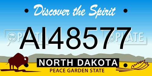 AI48577 North Dakota License Plate