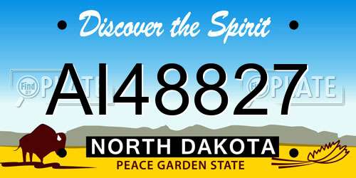 AI48827 North Dakota License Plate