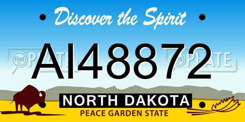 AI48872 North Dakota License Plate