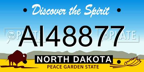 AI48877 North Dakota License Plate