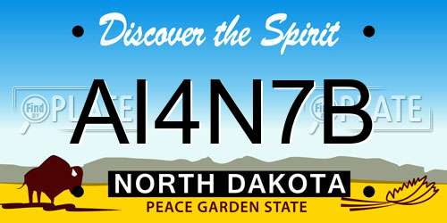 AI4N7B North Dakota License Plate