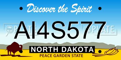AI4S577 North Dakota License Plate